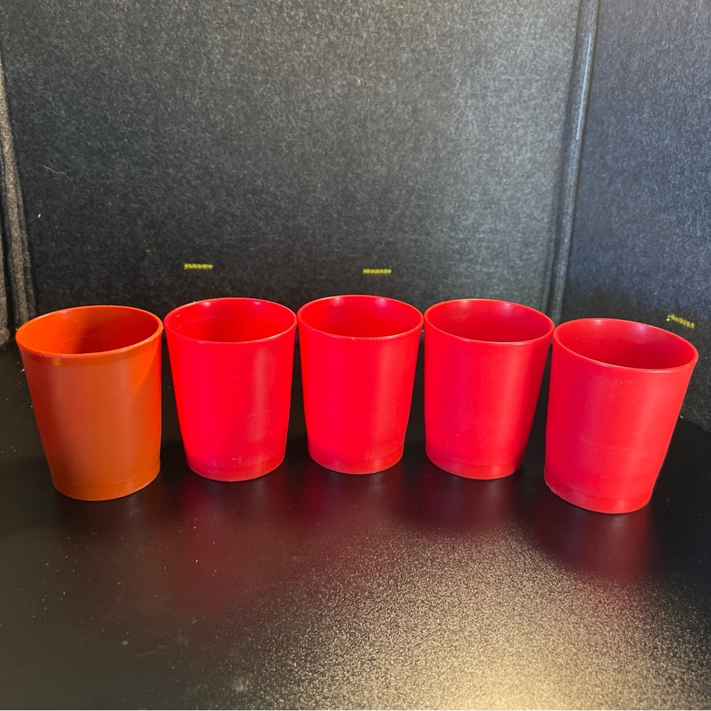 Vintage‎ Tupperware Tumblers Juice Cups 1251 - 6 oz. in Harvest Colors Set of 5